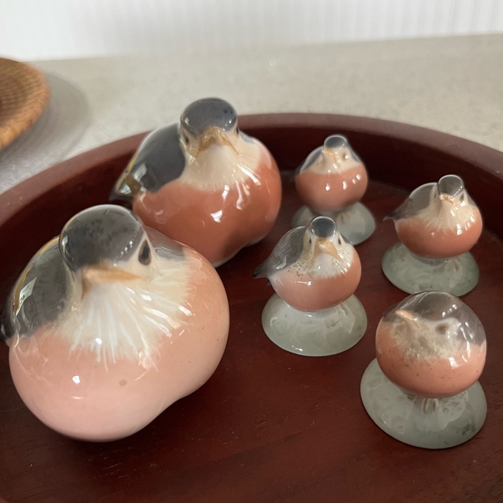 Royal Copenhagen Figurine Set - Denmark #2266 and #2238 Black, Cream, and Tan